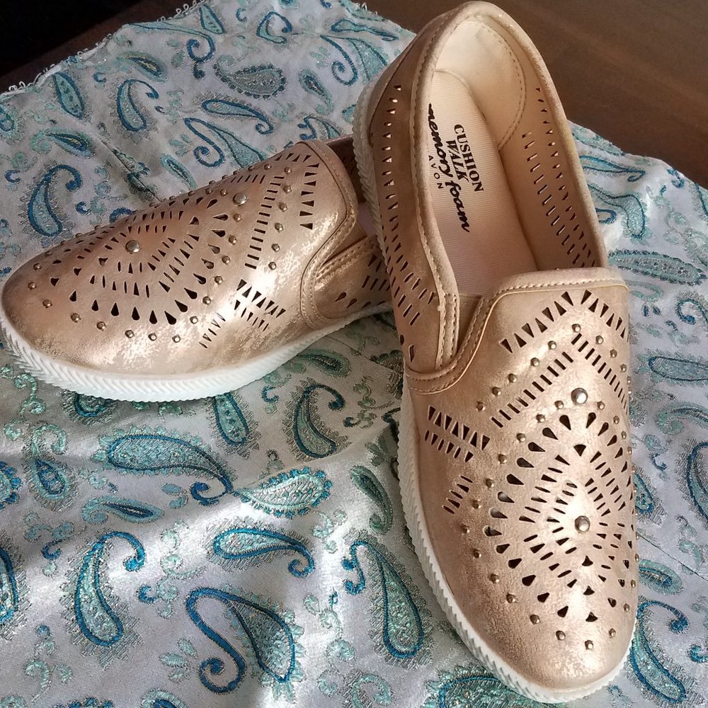 Avon Laser-cut slip ons - Rose Gold
